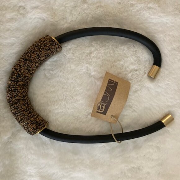 Women Brand New Necklace Black-Brown-Gold Metal with Magnetic Closure - Picture 1 of 3